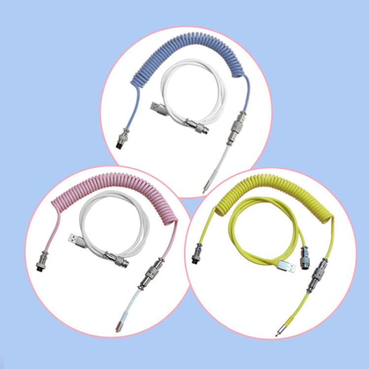 Lisslune | Ajazz AL60 USB to Type-C/USB-C Keyboard Extension Cable Single Hole Connection, Cable Length: 2.3 m (Sky Blue)