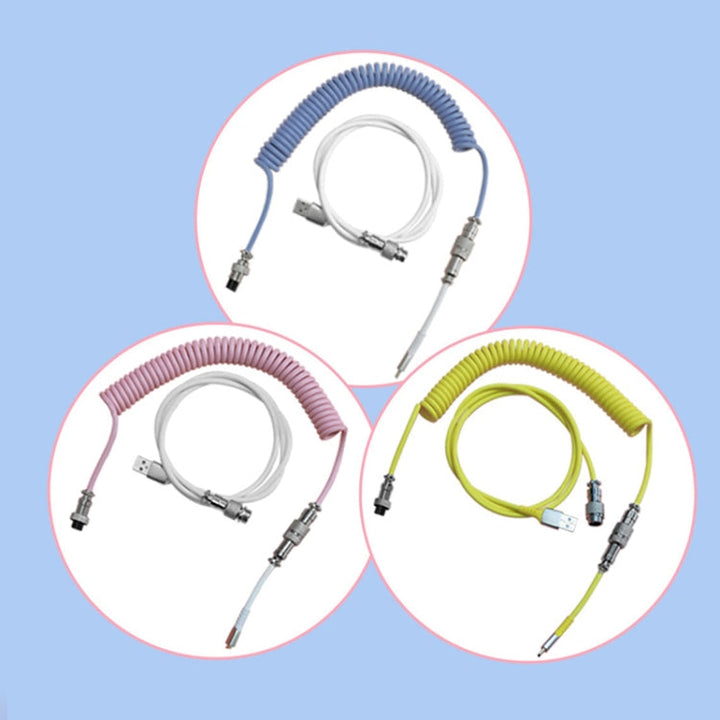 Lisslune | Ajazz AL60 USB to Type-C/USB-C Keyboard Extension Line Single Hole Connection, Cable Length: 2.3m (Peach Pink)