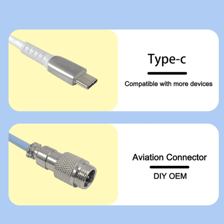 Lisslune | Ajazz AL60 USB to Type-C/USB-C Keyboard Extension Line Single Hole Connection, Cable Length: 2.3m (Peach Pink)