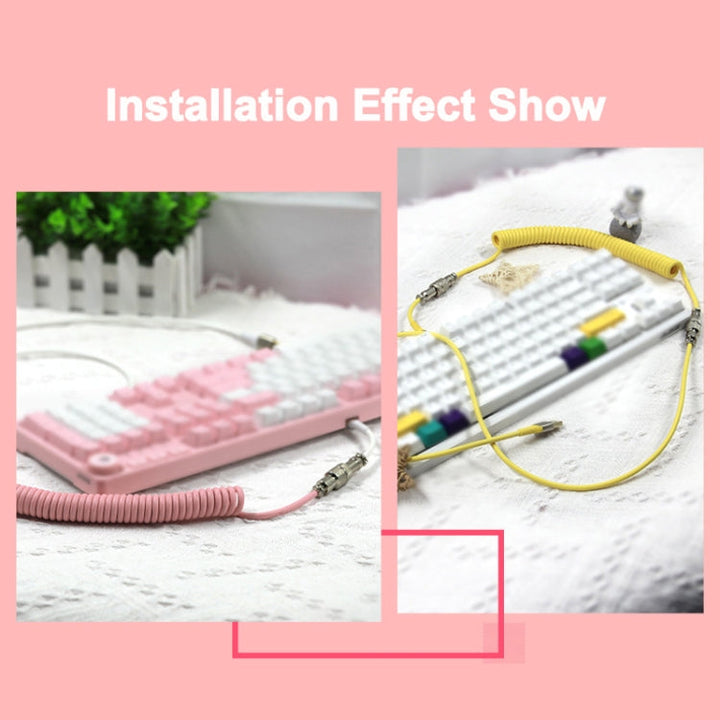 Lisslune | Ajazz AL60 USB to Type-C/USB-C Keyboard Extension Cable Single Hole Connection, Cable Length: 2.3 m (Sky Blue)