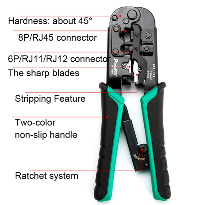 Lisslune | ProsKit CP-376TR 4P/6P/8P Three-use network crimping pliers