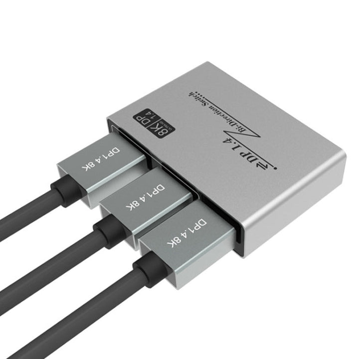 Lisslune | 8K 60HZ 1.4V 2 In 1 Out DP Bidirectional Switcher (Gray)