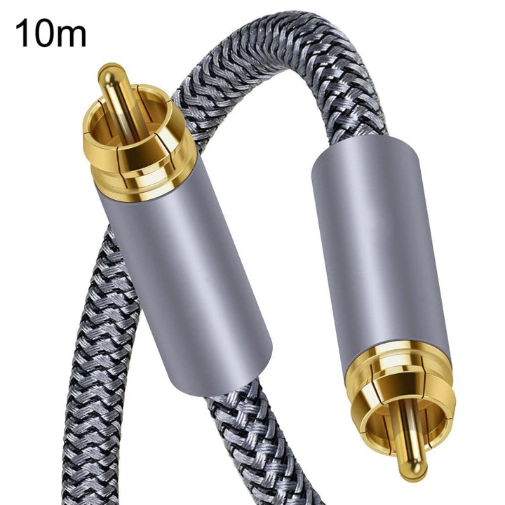 Lisslune | 10m Pure Copper RCA Coaxial HIFI Digital Audio Cable SPDIF Subwoofer Speaker Cable (Silver Gray)
