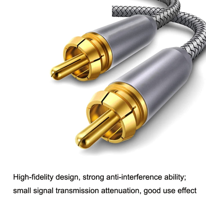 Lisslune | 15m pure copper RCA coaxial HIFI digital audio cable SPDIF subwoofer speaker cable (silver gray)