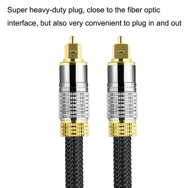 Lisslune | CO-TOS101 20m Optical Fiber Cable Audio Cable Speaker Power Amplifier Digital Audiophile Square to Square Signal Cable (Bright Gold Plated)
