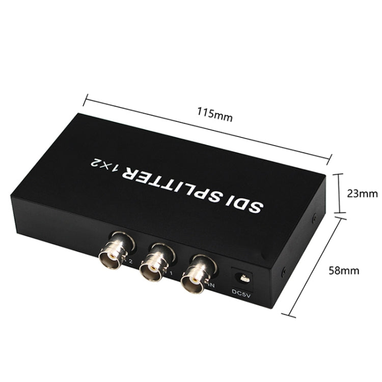 Lisslune | 1 In 2 Out SD-SDI / HD-SDI / 3G-SDI Distribution Amplifier Video SDI Splitter (UK Plug)