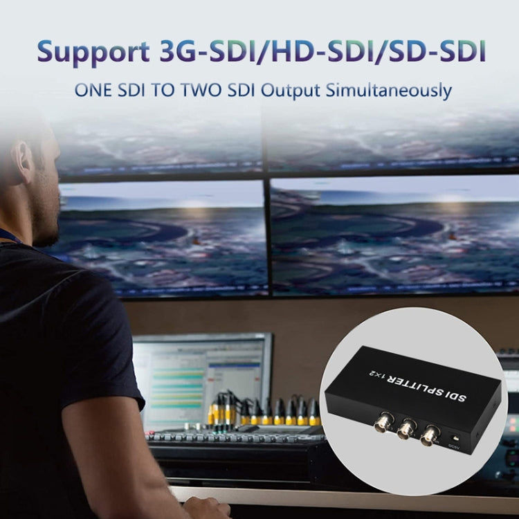 Lisslune | 1 In 2 Out SD-SDI / HD-SDI / 3G-SDI Distribution Amplifier Video SDI Splitter (US Plug)