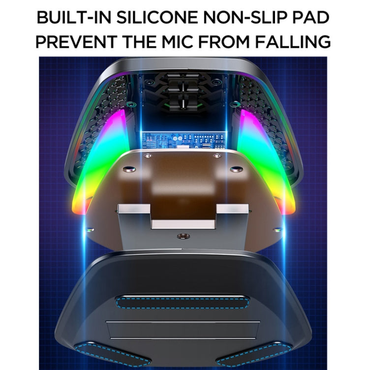 Lisslune | USB Gaming Microphone Built-in Sound Card 5 Voice Switching Modes with RGB Lighting