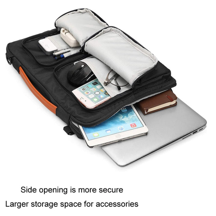 Lisslune | Computer Messenger Shoulder Bag Laptop Case, Size: 13.3-14 Inch (Black)