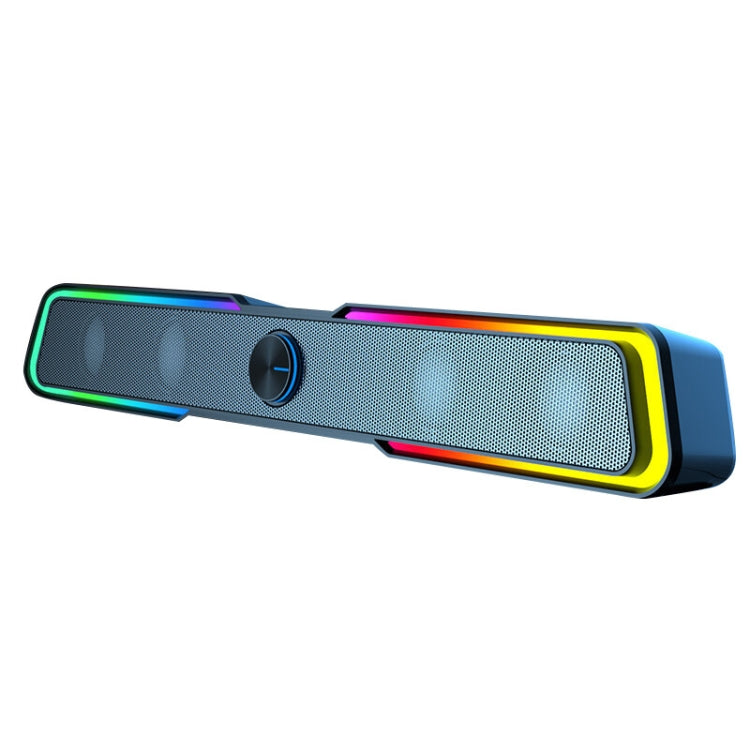 Lisslune | Wired+Bluetooth Version DHE6002S RGB Lights HiFi Sound Effect Computer Audio Desktop Long Strip Speaker