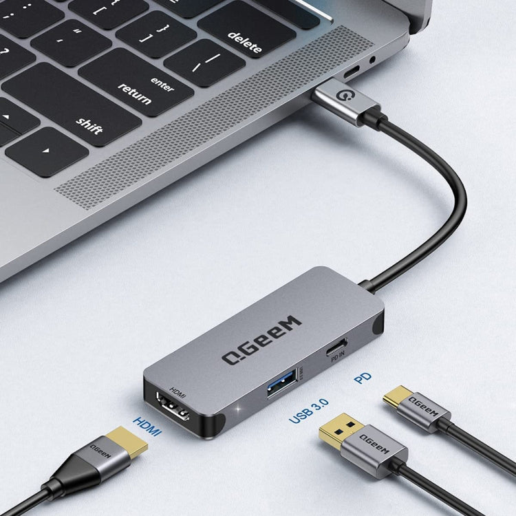 Lisslune | QGeeM UH03-1 USB3.0 Multifunctional Docking Station Type-C PD100W HUB(3 in 1)