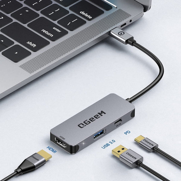 Lisslune | QGeeM UH03-1 USB3.0 Multifunctional Docking Station Type-C PD100W HUB(3 in 1)