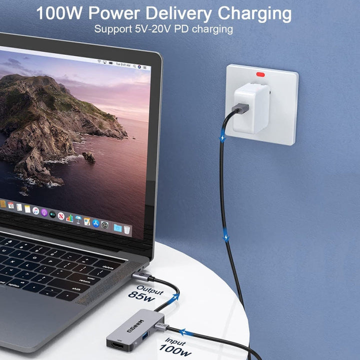 Lisslune | QGeeM UH03-1 USB3.0 Multifunctional Docking Station Type-C PD100W HUB(3 in 1)