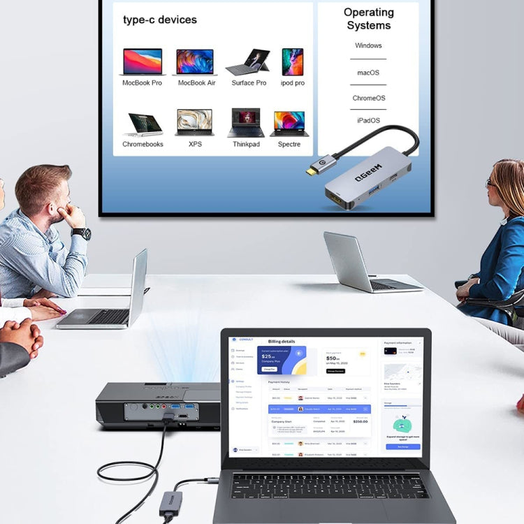 Lisslune | QGeeM UH03-1 USB3.0 Multifunctional Docking Station Type-C PD100W HUB(3 in 1)