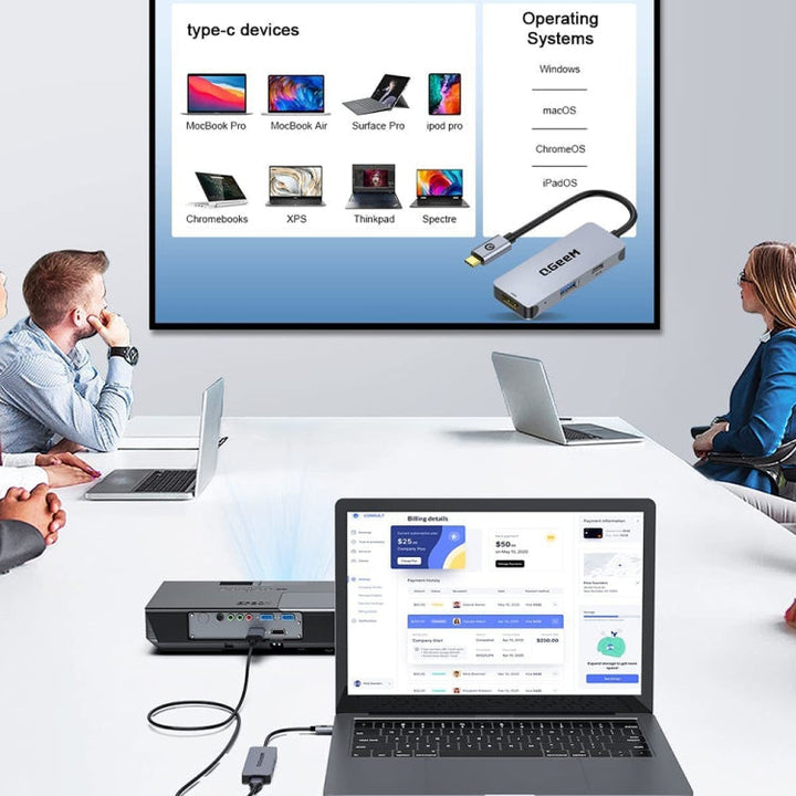 Lisslune | QGeeM UH03-1 USB3.0 Multifunctional Docking Station Type-C PD100W HUB(3 in 1)
