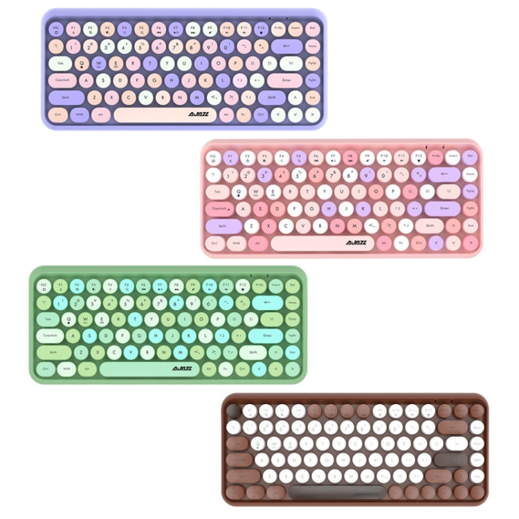 Lisslune | Ajazz 308I 84 Keys Tablet Computer Notebook Home Office Punk Bluetooth Keyboard (Milk Tea Color)