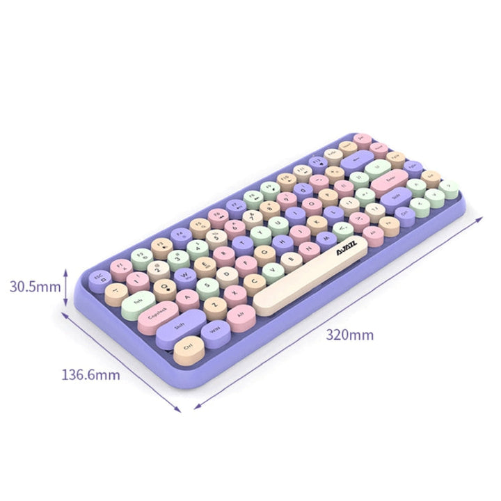 Lisslune | Ajazz 308I 84 Keys Tablet Computer Notebook Home Office Punk Bluetooth Keyboard (Milk Tea Color)