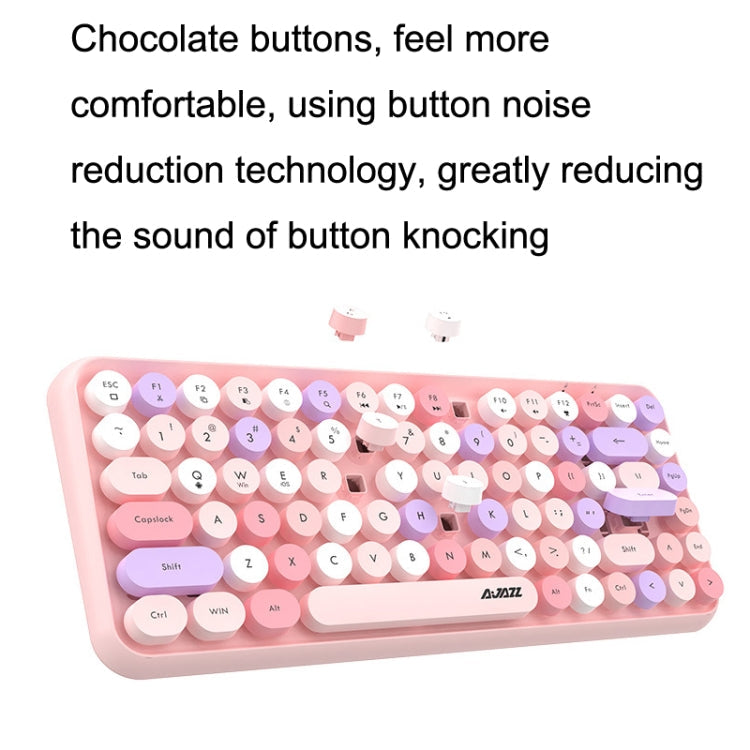 Lisslune | Ajazz 308I 84 Keys Tablet Computer Notebook Home Office Punk Bluetooth Keyboard (Milk Tea Color)