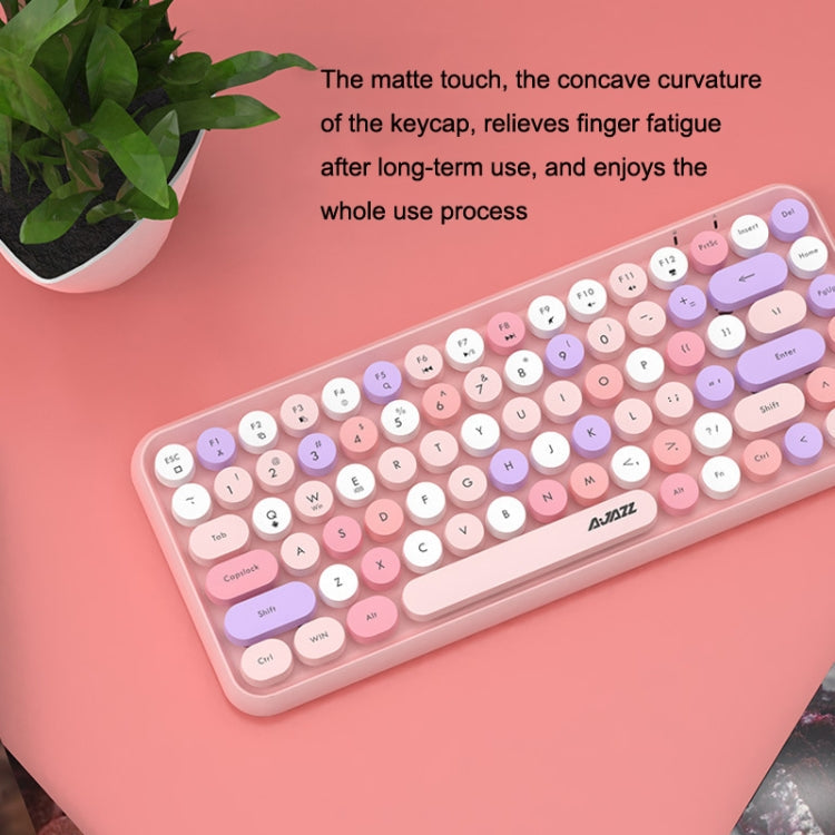 Lisslune | Ajazz 308I 84 Keys Tablet Computer Notebook Home Office Punk Bluetooth Keyboard (Milk Tea Color)