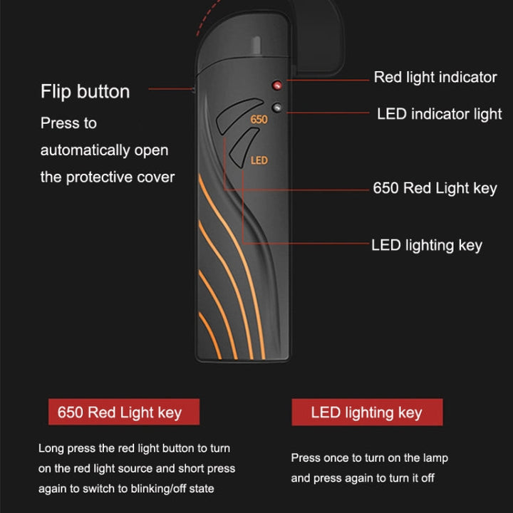 Lisslune | TL-B3-L15 10KM-15KM Mini Rechargeable Fiber Optic Red Light Sources Test Pen Foldable Light Pen