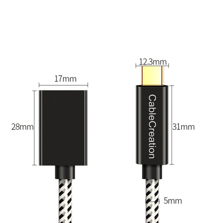 Lisslune | CC0316 0.3m Type-C / USB-C Male to Female Extension Cable Computer Phone Charging Cable (Black)