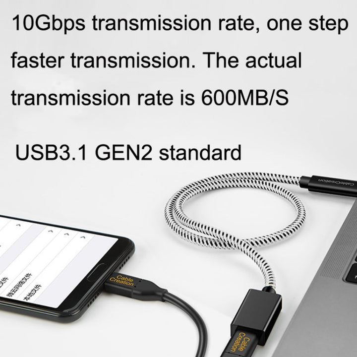 Lisslune | CC0316 1m Type-C / USB-C Plug to Socket Extension Cable Computer Phone Charging Cable (Black)