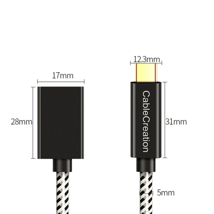 Lisslune | CC0316 0.5m Type-C / USB-C Plug to Socket Extension Cable Computer Phone Charging Cable (Black)