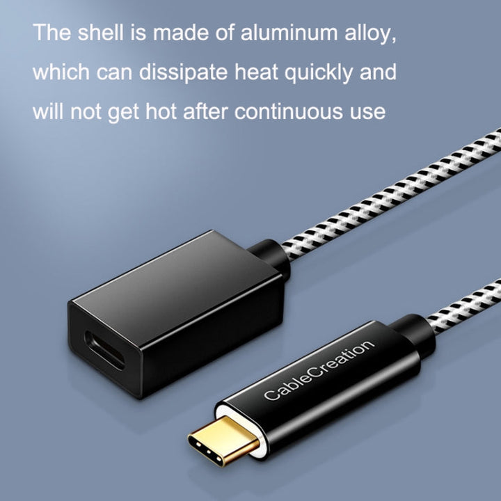 Lisslune | CC0316 1m Type-C / USB-C Plug to Socket Extension Cable Computer Phone Charging Cable (Black)
