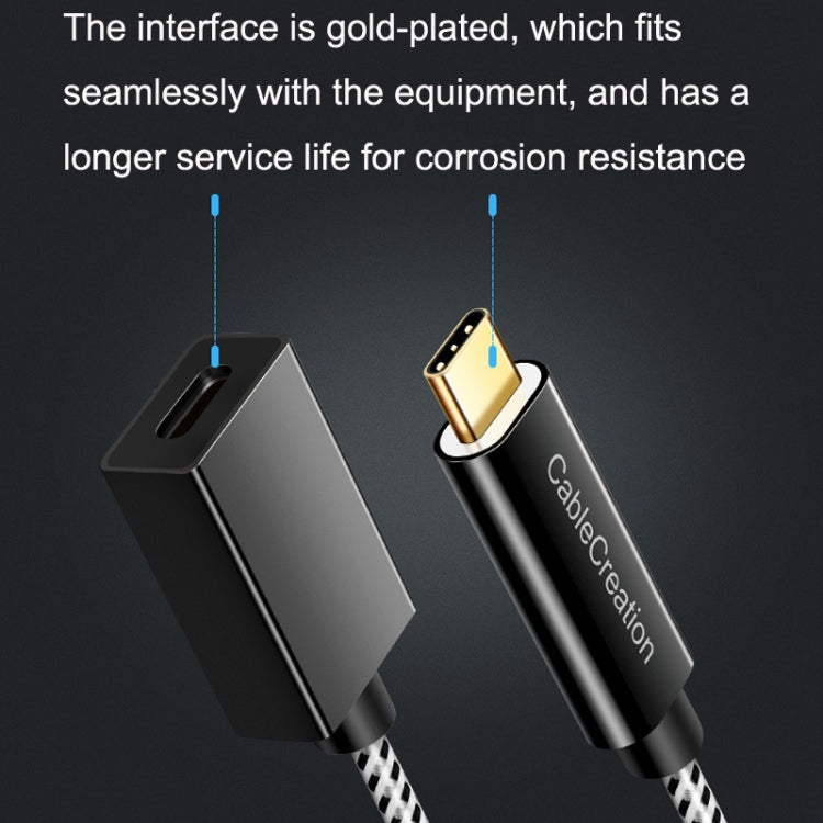 Lisslune | CC0316 0.3m Type-C / USB-C Male to Female Extension Cable Computer Phone Charging Cable (Black)