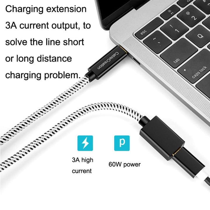 Lisslune | CC0316 0.5m Type-C / USB-C Plug to Socket Extension Cable Computer Phone Charging Cable (Black)