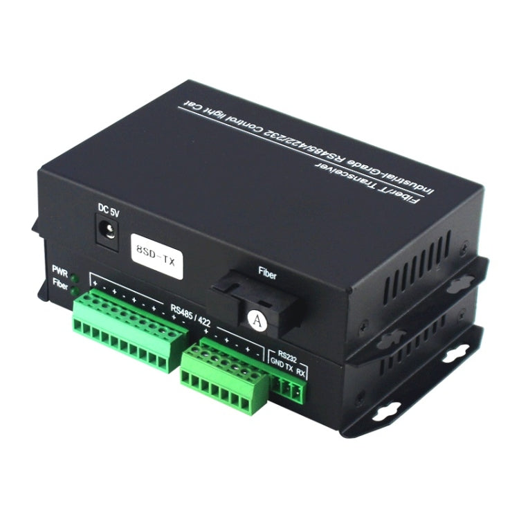 Lisslune | 1pair YH-VD48508 SC 8-way bidirectional data network optical transceiver fiber optic transceiver (Black)
