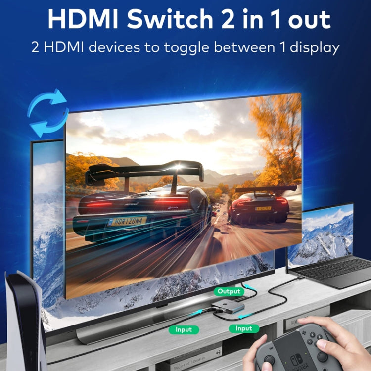 Lisslune | llano LCTS502G 2 In 1 Out 2-Way Converter HDMI Switch Version 2.1 8K Ultra HD Video