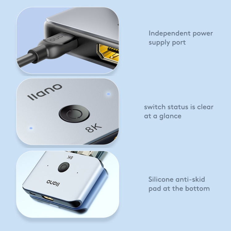 Lisslune | llano LCTS502G 2 In 1 Out 2-Way Converter HDMI Switch Version 2.1 8K Ultra HD Video