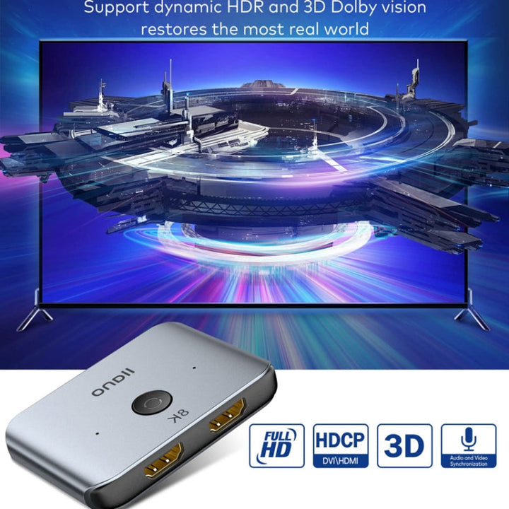 Lisslune | llano LCTS502G 2 In 1 Out 2-Way Converter HDMI Switch Version 2.1 8K Ultra HD Video