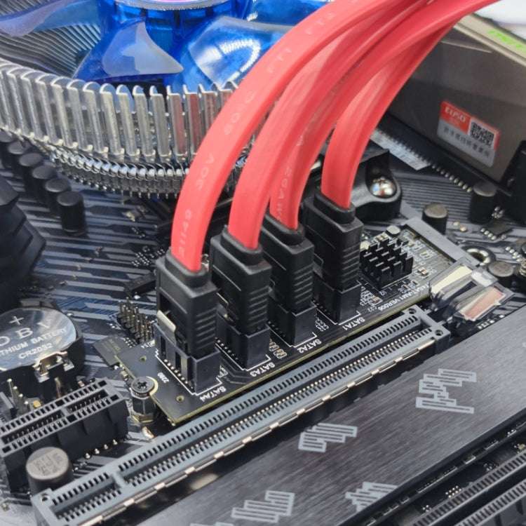 Lisslune | JMB582 M2 KEY-M NVME PCI-E to SATA3.0 hard drive transfer card (M2T4SAT-A01)