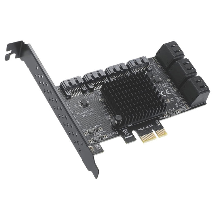 Lisslune | PCIE 1X to 10 Port SATA 3.0 Adapter Expansion Card ASMedia ASM1166 Converter
