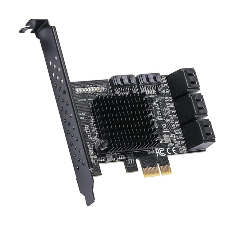 Lisslune | PCIE 1X to 8 Port SATA 3.0 Adapter Expansion Card ASMedia ASM1166 Converter