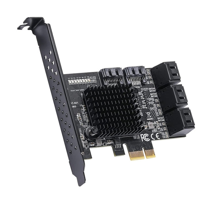 Lisslune | PCIE 1X to 8 Port SATA 3.0 Adapter Expansion Card ASMedia ASM1166 Converter