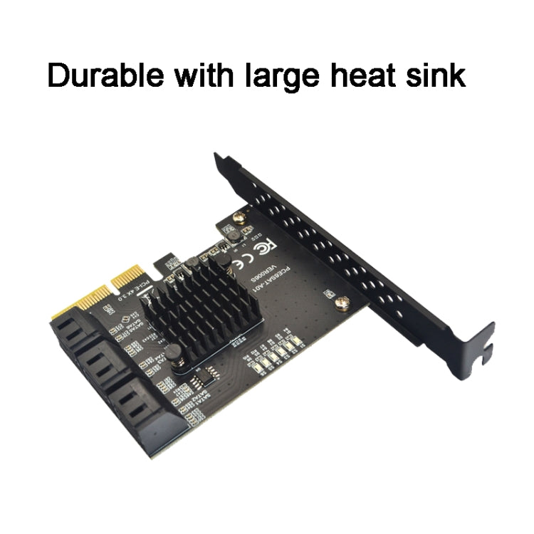 Lisslune | PCIE 1X to 10 Port SATA 3.0 Adapter Expansion Card ASMedia ASM1166 Converter
