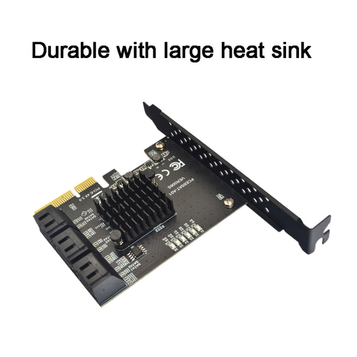 Lisslune | PCIE 1X to 10 Port SATA 3.0 Adapter Expansion Card ASMedia ASM1166 Converter