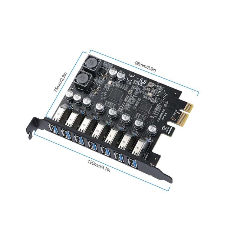 Lisslune | PCE7USB-R05 PCI-E to USB 3.2 GEN1 7-Port 19PIN expansion card Super Speed 5Gbps