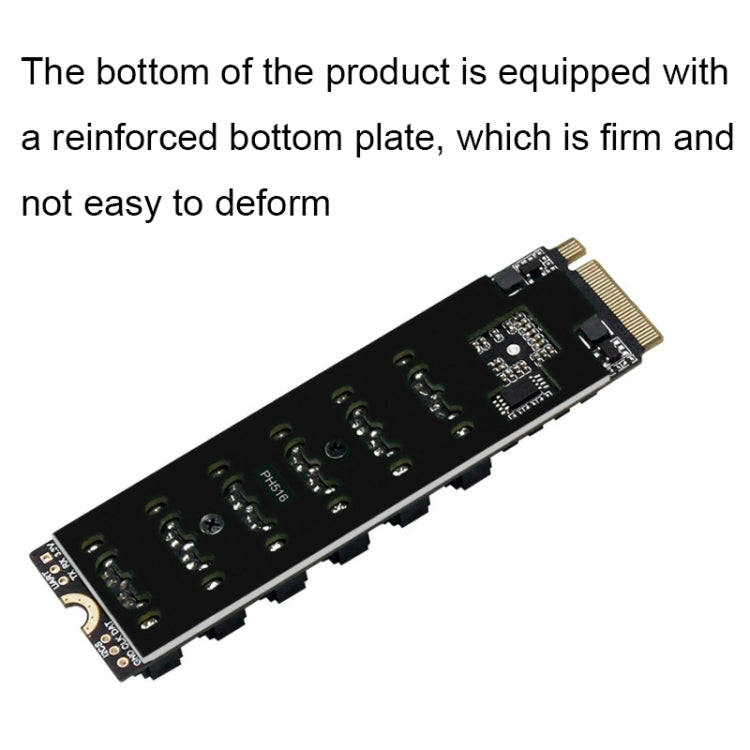 Lisslune | M2 M-EKY PCIE3.0 to SATA6G Transfer Expansion Card 6 Port Hard Drive Expansion Adapter Card (PH516)