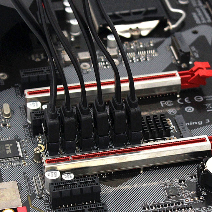 Lisslune | M2 M-EKY PCIE3.0 to SATA6G Transfer Expansion Card 6 Port Hard Drive Expansion Adapter Card (PH516)