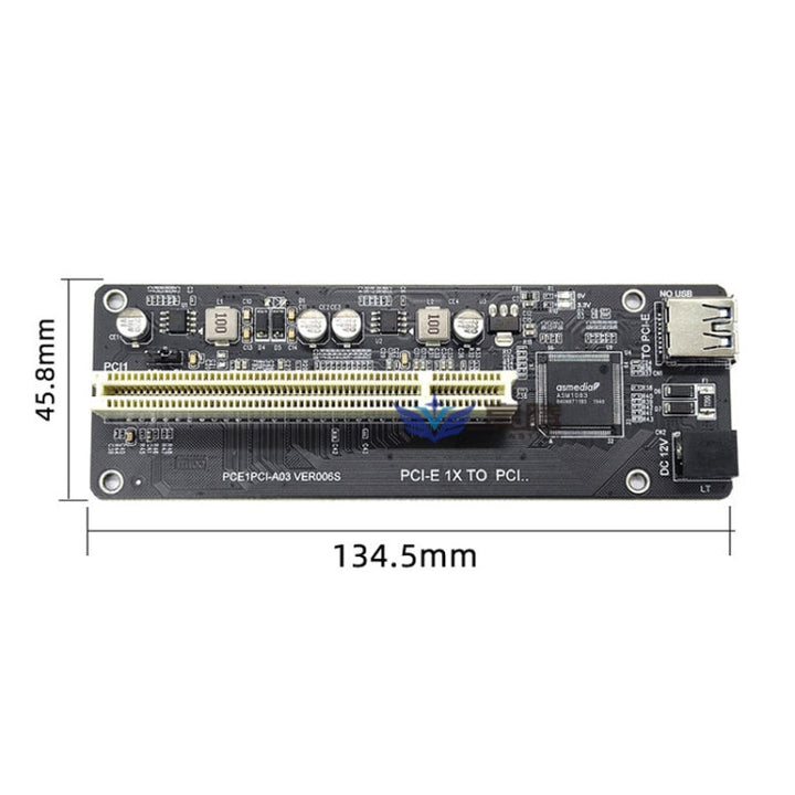 Lisslune | PCI-E 1X to Single PCI with Baffle Riser Card Expansion Adapter Expansion Card for PC Computer