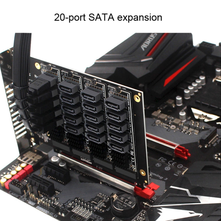 Lisslune | PCIEX16 NVME M.2 RAID Array Expansion SATA 20 Port Transfer Card