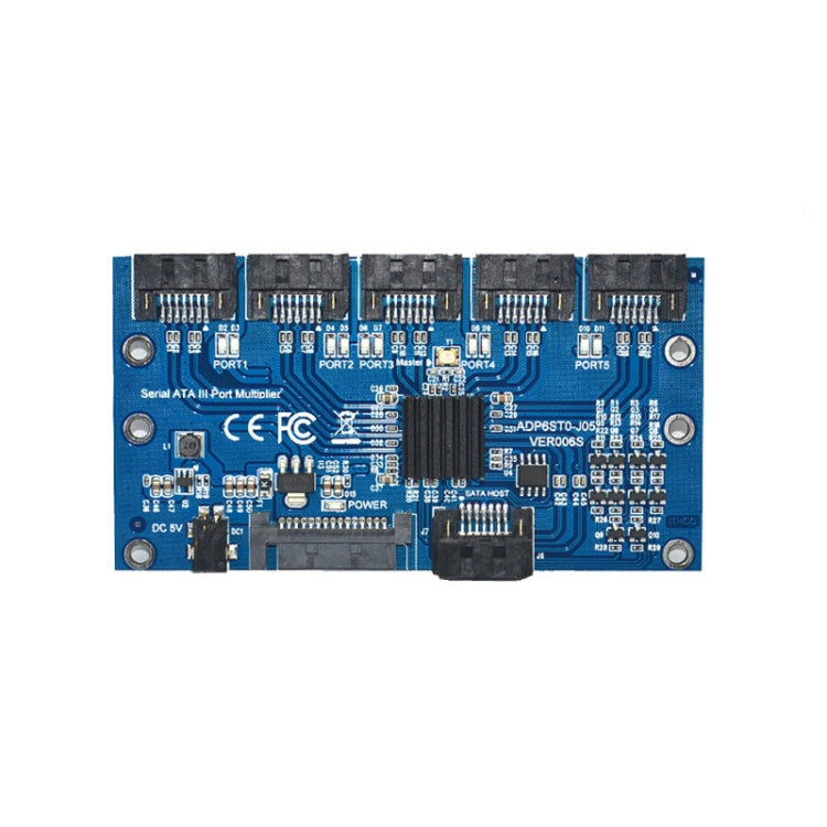 Lisslune | SATA3.0 6Gbps JMB575 Chip SATA expansion card 1 to 5 port riser card
