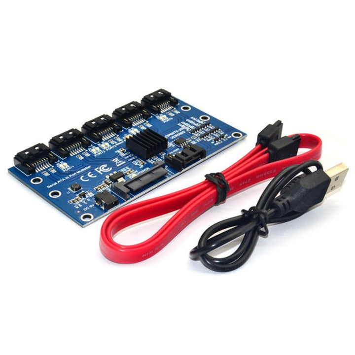 Lisslune | SATA2.0 3Gbps JMB321 Chip SATA expansion card 1 to 5 port riser card