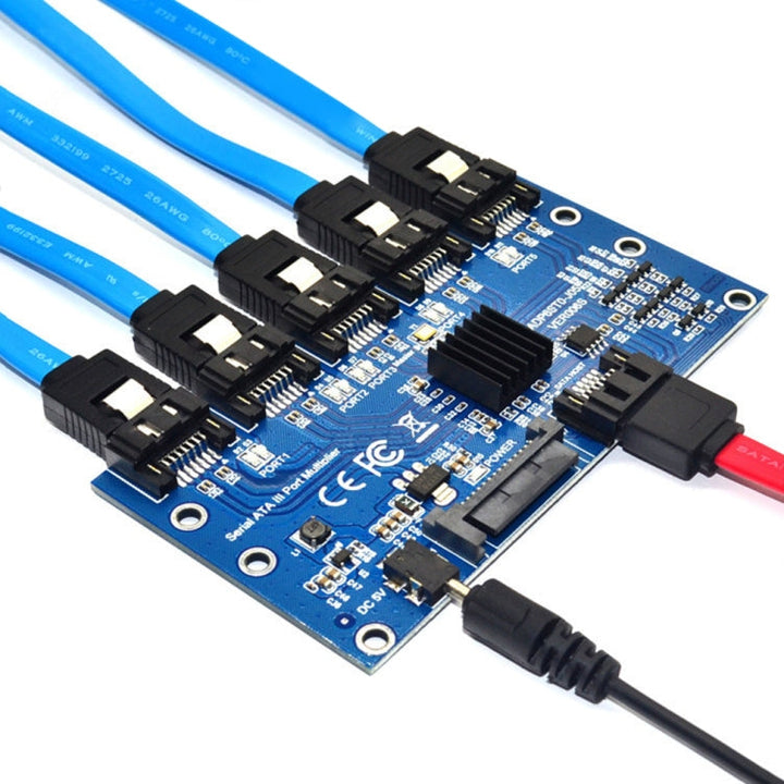 Lisslune | SATA3.0 6Gbps JMB575 Chip SATA expansion card 1 to 5 port riser card