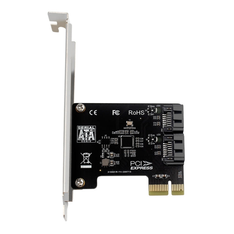 Lisslune | PCIE 2 Port SATA 3.0 Expansion Card 6Gbps Computer Desktop Housing Expansion Card