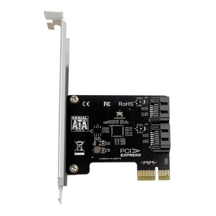 Lisslune | PCIE 2 Port SATA 3.0 Expansion Card 6Gbps Computer Desktop Housing Expansion Card